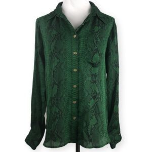Vince Camuto Size Small Woman’s Top Green Snake